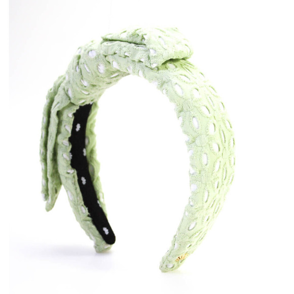 Lele Sadoughi Eyelet Bow Headband Sage Green NWOT - Picture 2 of 14
